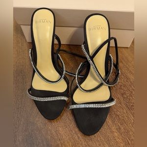 Alexandre Birman Black Sally Crystal Embellished (100cm) Size 7.5- Gently Used-